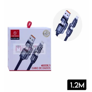 Cabo de Dados 4 em 1 Tipo C/USB + Iphone/Tipo C 1.2M KA-3592-4IN1 - Kapbom