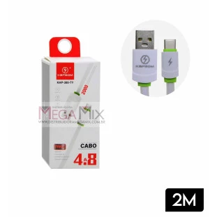 Cabo de Dados USB + Tipo C 4.8A 2M KAP-380-TY - Kapbom