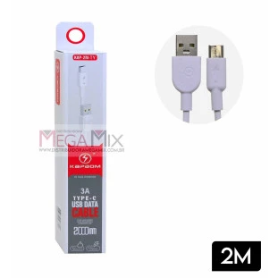 Cabo de Dados USB + Tipo C 3.A 2M KAP-2M-TY - Kapbom