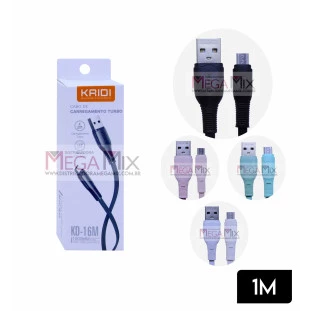 Cabo de Dados USB + Micro USB (V8) 1M KD-16M - Kaidi