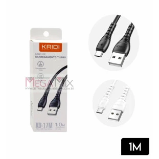 Cabo de Dados USB + Micro USB (V8) 3.0A 1M KD-17M - Kaidi
