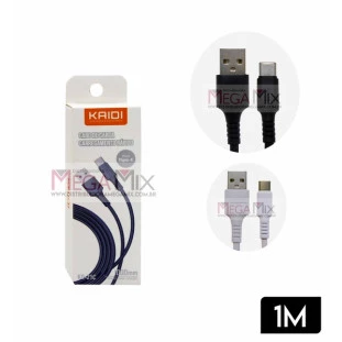 Cabo de Dados USB + Tipo-C 3A 1M KD-21C - Kaidi