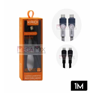 Cabo de Dados Tipo C + Tipo C 1M 60W KD-351CC - Kaidi