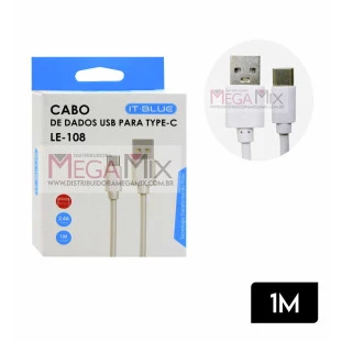 Cabo USB + Type C LE-108 -It-Blue