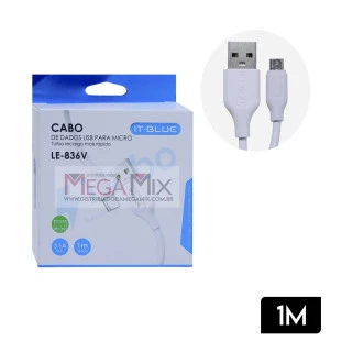 Cabo de Dados USB + Micro USB (V8) 1m LE-836V - It-Blue