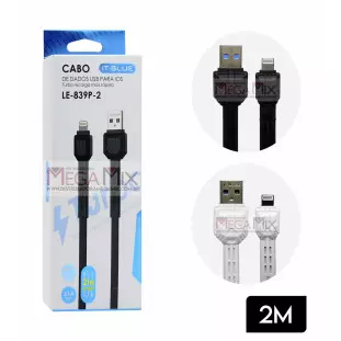 Cabo de Dados USB + Iphone 2M 3.1A LE-839P-2 - It-Blue
