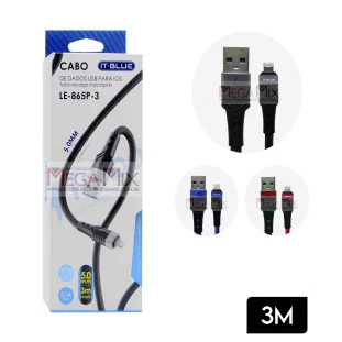 Cabo de Dados USB + Iphone 3M 3.1A LE-865P-3 - It-Blue