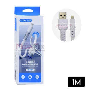 Cabo de Dados USB + Iphone 5A 1M LE-873P - It-Blue