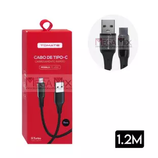 Cabo de Dados USB + Tipo C 1.2M TC-215C - Tomate