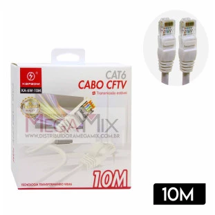 Cabo de Rede CFTV CAT6 10M KA-6W-10M - Kapbom