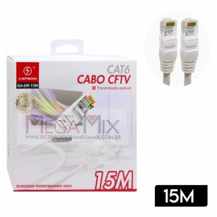 Cabo de Rede CFTV CAT6 15M KA-6W-15M - Kapbom