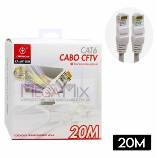 Cabo de Rede CFTV CAT6 20M KA-6W-20M - Kapbom