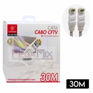 Cabo de Rede CFTV CAT6 30M KA-6W-30M - Kapbom