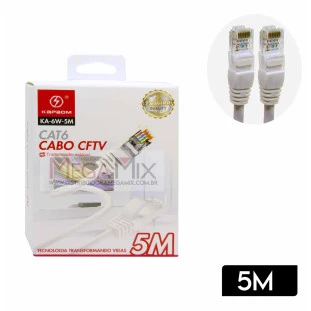 Cabo de Rede CFTV CAT6 5M KA-6W-5M - Kapbom