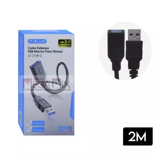 Cabo Extensor USB 3.0 M/F 2M LE-3108-2 - It-Blue