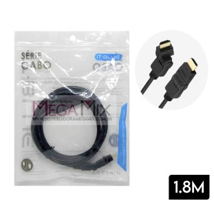 Cabo HDMI + HDMI 180° 1.8m LE-6624 - It-Blue