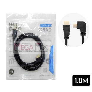 Cabo HDMI + HDMI 90° 1.8m LE-6625 - It-Blue