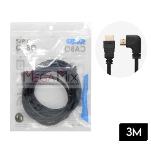 Cabo HDMI + HDMI 90° 3m LE-6625 - It-Blue