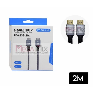 Cabo HDMI + HDMI 8K 2M LE-6632-2M - It-Blue