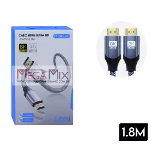 Cabo HDMI + HDMI Ultra HD 8K LE-6636-1.8M - It-Blue