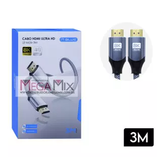 Cabo HDMI + HDMI Ultra HD 8K LE-6636-3M - It-Blue