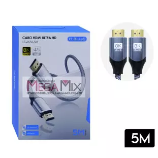 Cabo HDMI + HDMI Ultra HD 8K LE-6636-5M - It-Blue