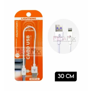 Cabo de dados USB + Iphone 3.1A 30cm KA-321-5G - Kapbom