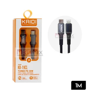 Cabo para Celular  Type C + Iphone 1M Turbo 30W KD-19CL - Kaidi