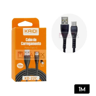 Cabo de Dados USB + Tipo C 1M KD-22C - Kaidi