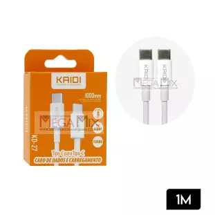 Cabo para Celular Tipo C + Tipo C 1M KD-27 - Kaidi