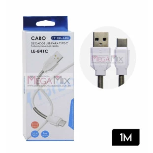 Cabo de Dados USB + Tipo C 1M 3.1A LE-841C - It-Blue