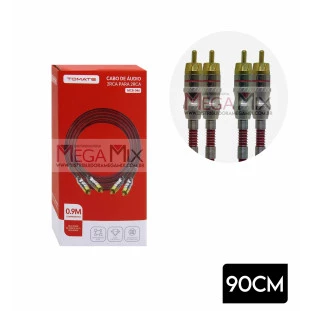 Cabo de Áudio 2RCA + 2RCA 90CM MCB-046 - Tomate