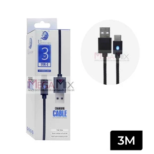Cabo USB + Type C para PS5 2.0 c/Led 3M UN-003 - Unicorn