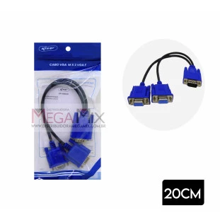 Cabo VGA (Macho) para 2 VGA (Fêmea) KP-HM030 - Knup