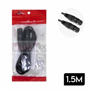 Cabo Extensor XLR M/F 1.5M D-MK01 - Grasep