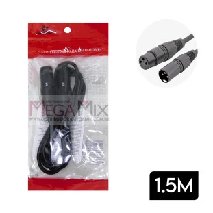 Cabo Extensor XLR M/F 1.5M D-MK01 - Grasep
