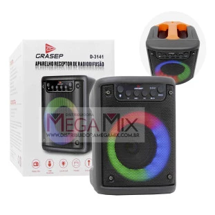 Caixa de Som Bluetooth 10W RMS D-3141 - Grasep