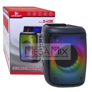Caixa de Som Bluetooth 10W RMS D-4139 - Grasep