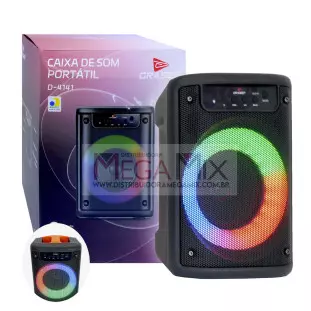 Caixa de Som Bluetooth 10W RMS D-4141 - Grasep 