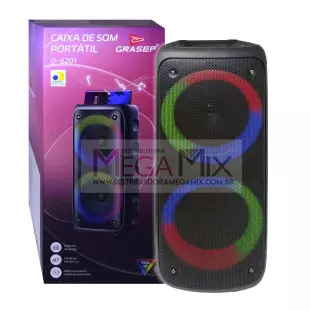 Caixa de Som Bluetooth 30W RMS D-6201 - Grasep 