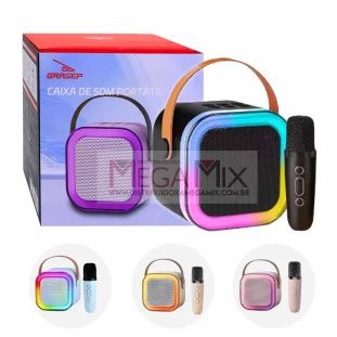 Mini Caixa de Som Bluetooth com Microfone 8W D-K12 - Grasep