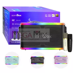 Caixa de Som Bluetooth com 2 Microfones 100W RMS D-XK306 - SomBox
