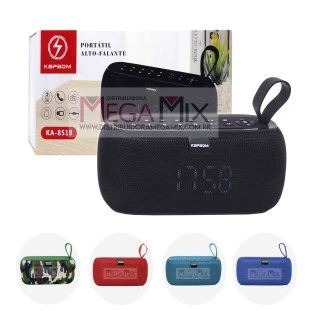 Caixa de Som Bluetooth Portátil c/Visor Digital 10W KA-8519 - Kapbom