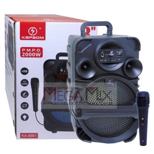 Caixa de Som Portáil Bluetooth com Microfone 8" 10W KA-8961 - Kapbom