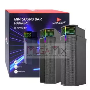 Caixa de Som para PC com Bluetooth 10W D-GP204 BT - Grasep