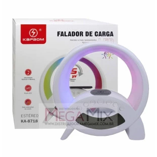 Caixa de Som Luminária com Relógio 15W KA-8718 - Kapbom