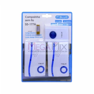 Campainha sem Fio com 2 Receptores SD-177A - It-Blue