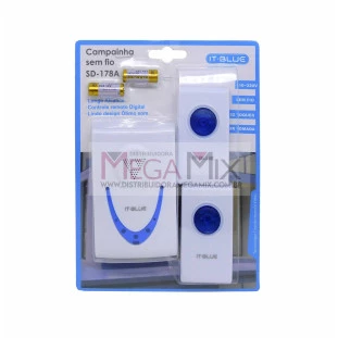 Campainha sem Fio com 2 Interruptores SD-178A - It-Blue