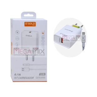 Carregador USB para Iphone 30W 6.1A CA15-2/IOS - A'Gold