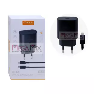 Carregador USB-C para Tipo C 30W 6.1A CA37-3/C - A'Gold